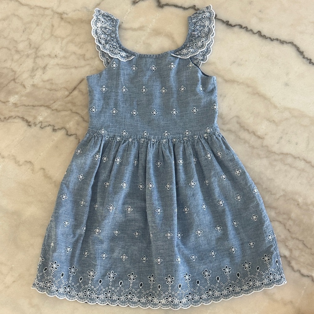 GAP Blue Embroidered Kids Dress